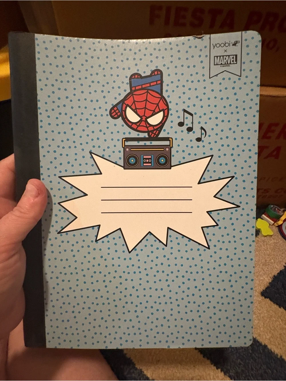 Spider-Themed Kids Stationery Set - Blue & Red